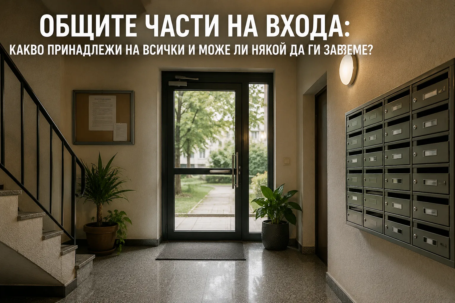 Общите части на входа: какво принадлежи на всички и може ли някой да ги завземе?